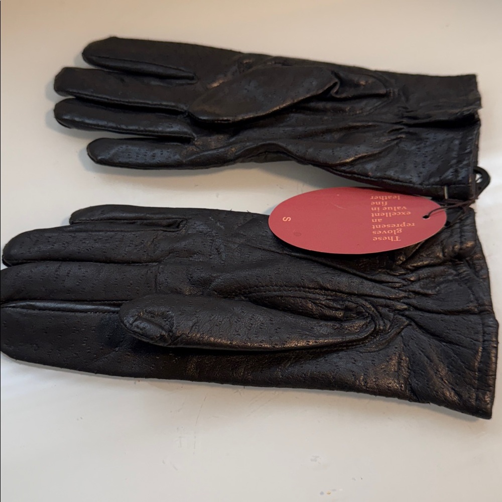 NWT Genuine LeatherBlack Gloves - Picture 6 of 7